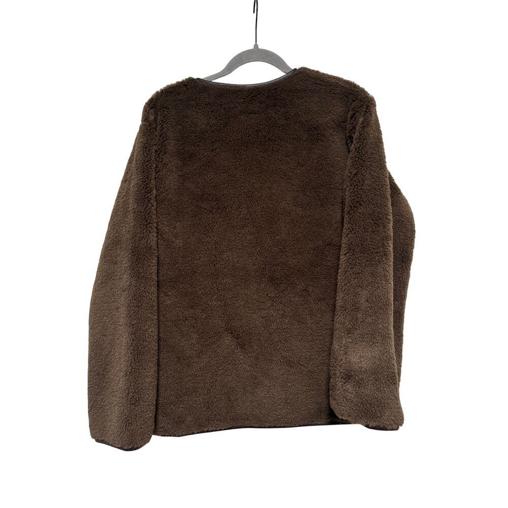 H&M Brown Faux Sherpa Snap Button Jacket S - Picture 11 of 12